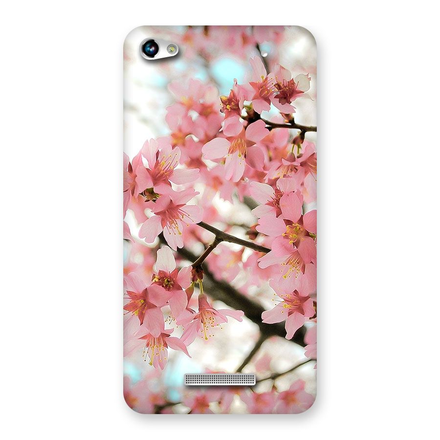 Peach Floral Back Case for Micromax Hue 2