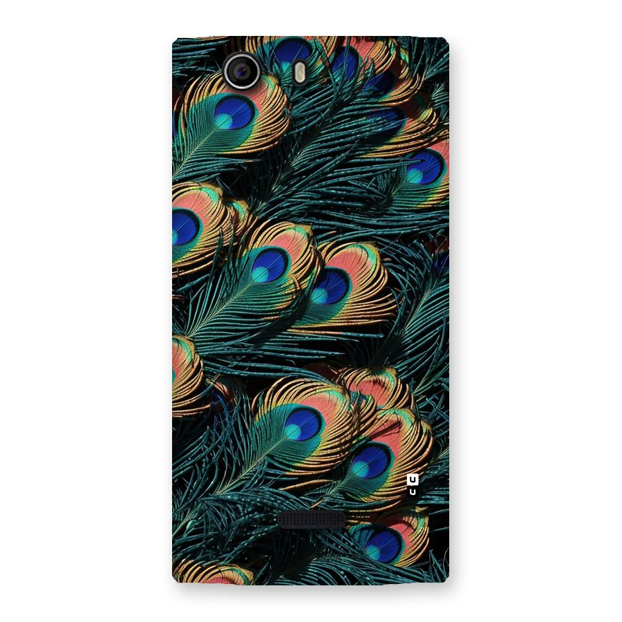 Peacock Feather Art Back Case for Canvas Nitro 2 E311