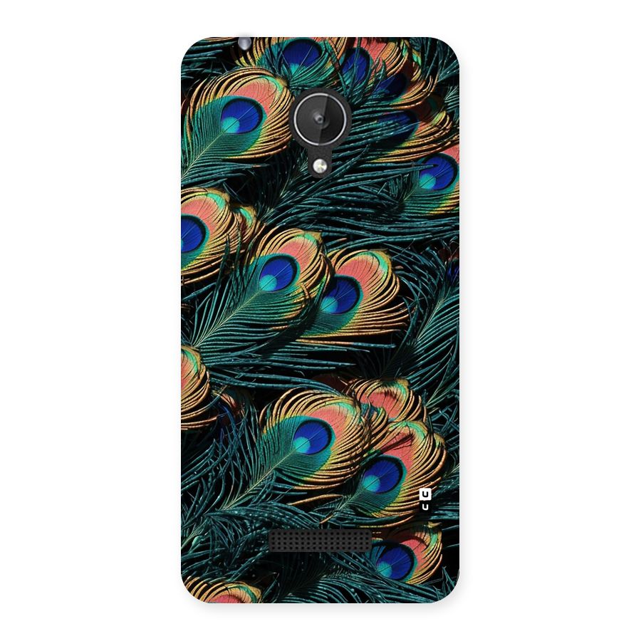Peacock Feather Art Back Case for Canvas Spark Q380