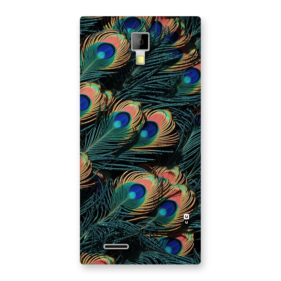 Peacock Feather Art Back Case for Canvas Xpress A99