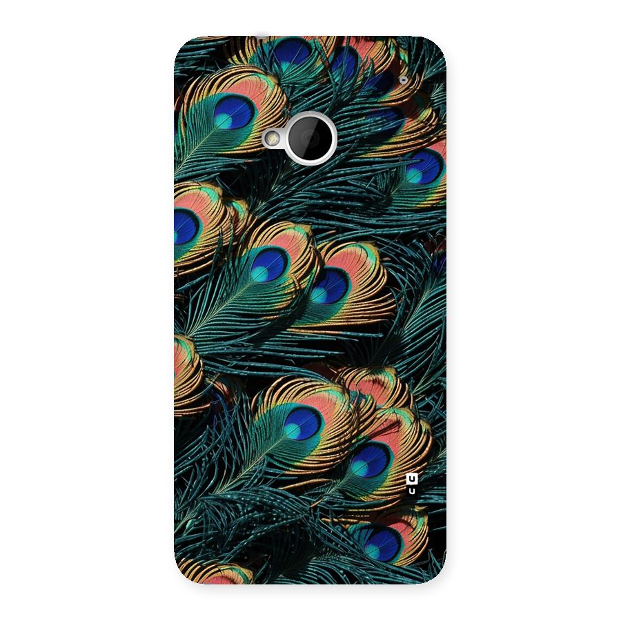 Peacock Feather Art Back Case for One M7 (Single Sim)