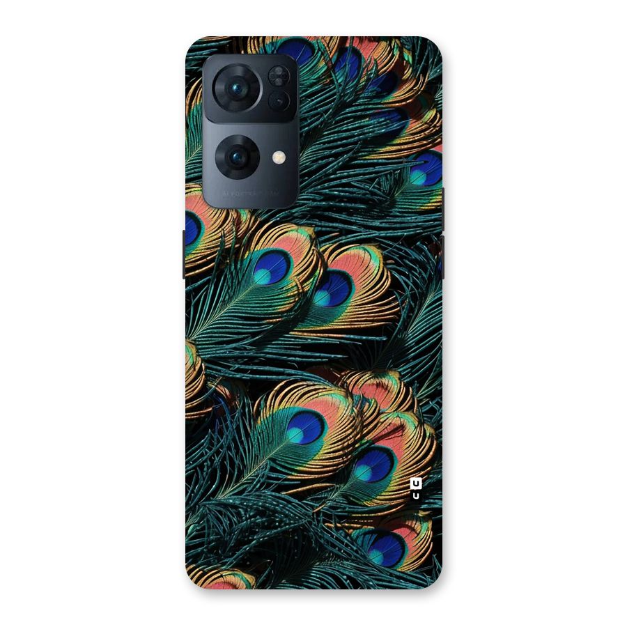 Peacock Feather Art Back Case for Oppo Reno7 Pro 5G