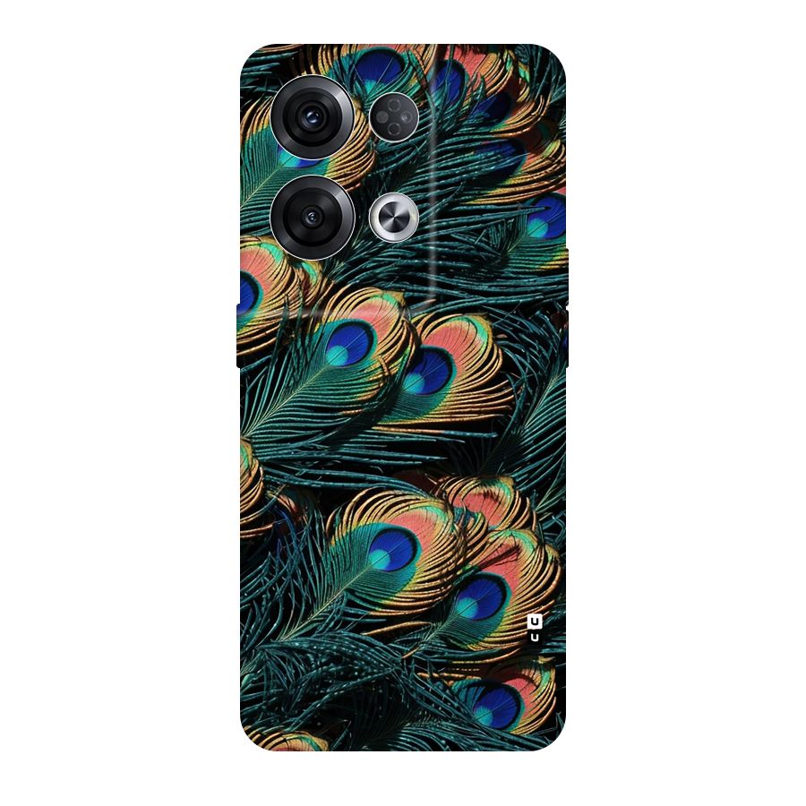 Peacock Feather Art Back Case for Oppo Reno8 Pro 5G
