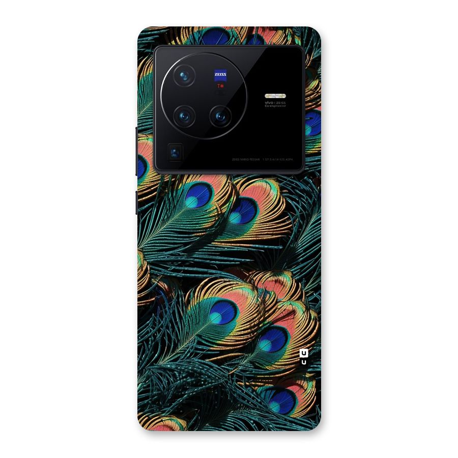 Peacock Feather Art Back Case for Vivo X80 Pro