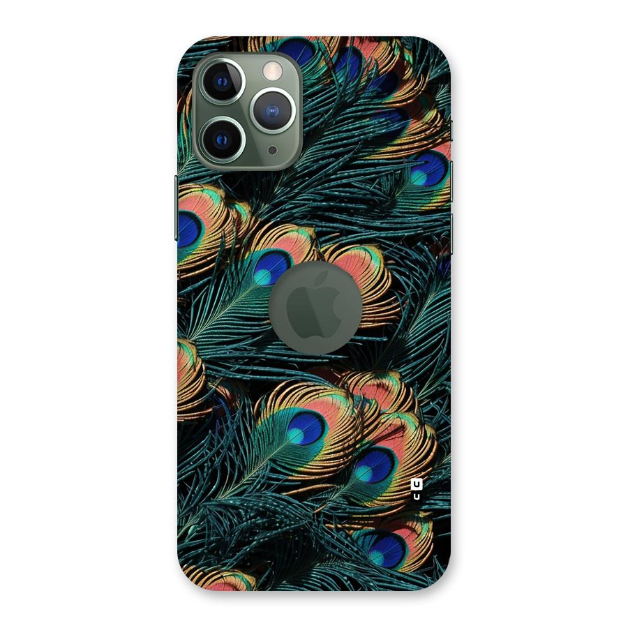 Peacock Feather Art Back Case for iPhone 11 Pro Logo Cut