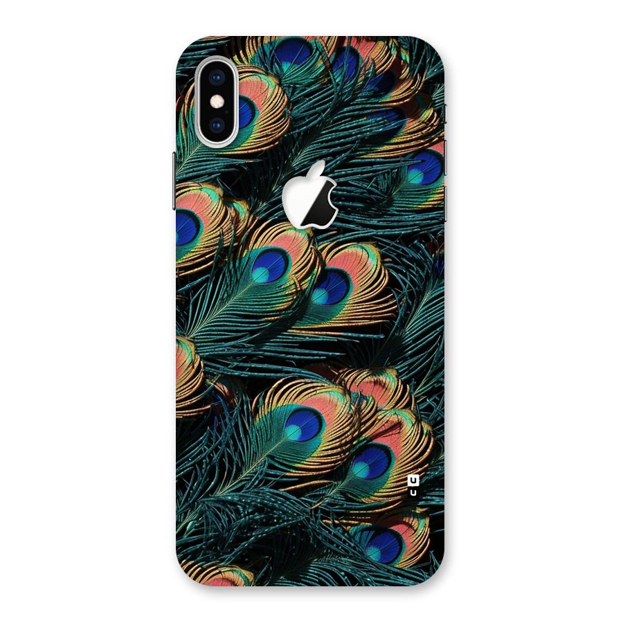 Peacock Feather Art Back Case for iPhone XS Max Apple Cut