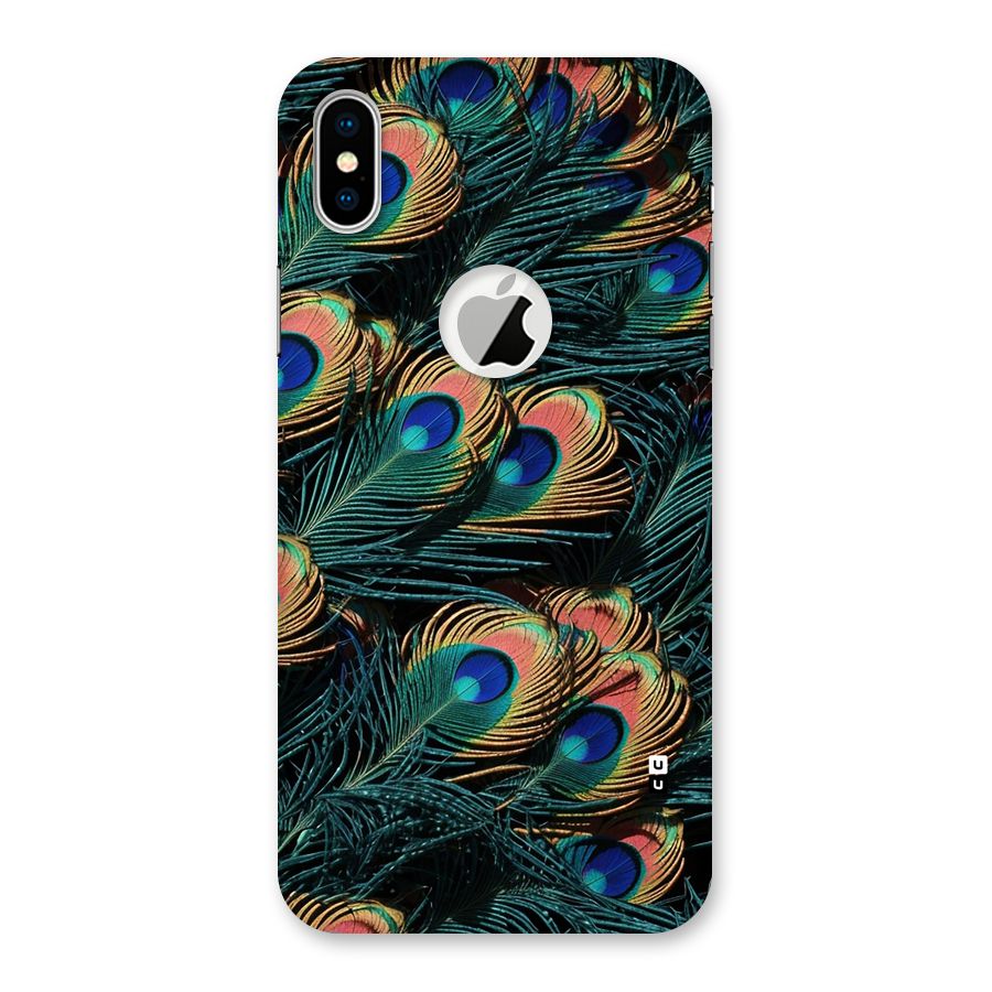 Peacock Feather Art Back Case for iPhone X Logo Cut