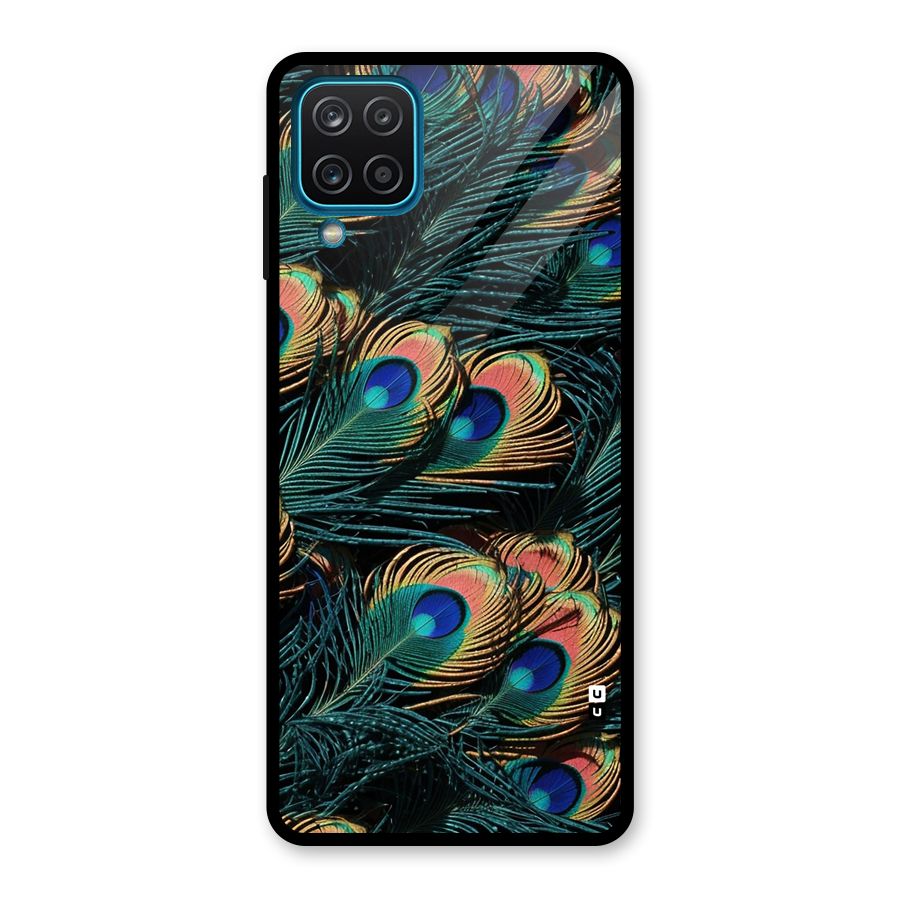 Peacock Feather Art Glass Back Case for Galaxy A12