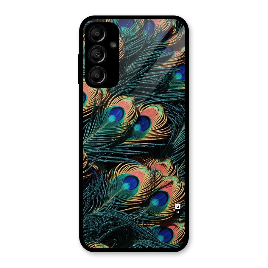 Peacock Feather Art Glass Back Case for Galaxy A14 5G