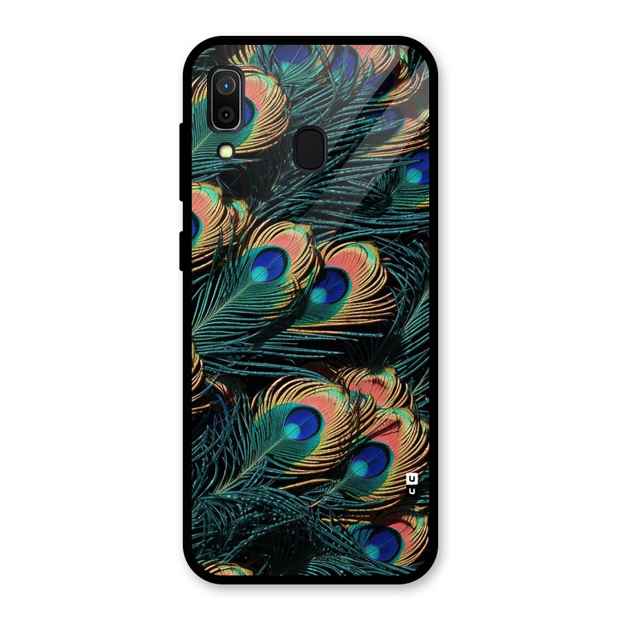 Peacock Feather Art Glass Back Case for Galaxy A30