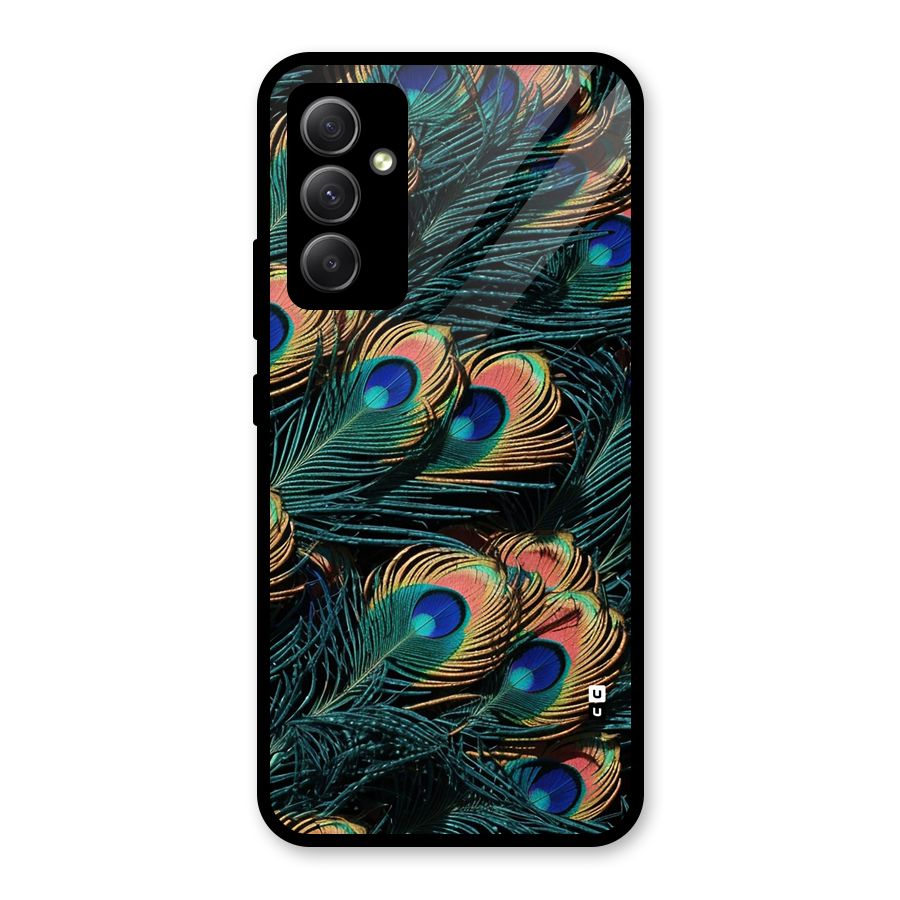 Peacock Feather Art Glass Back Case for Galaxy A34