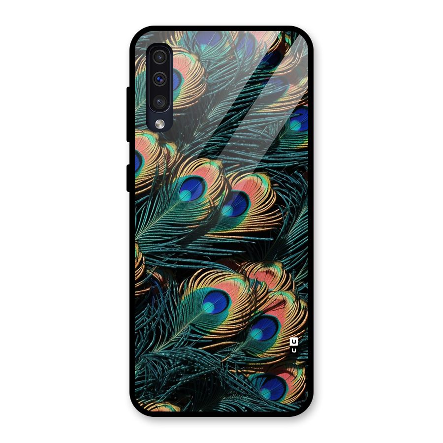 Peacock Feather Art Glass Back Case for Galaxy A50s