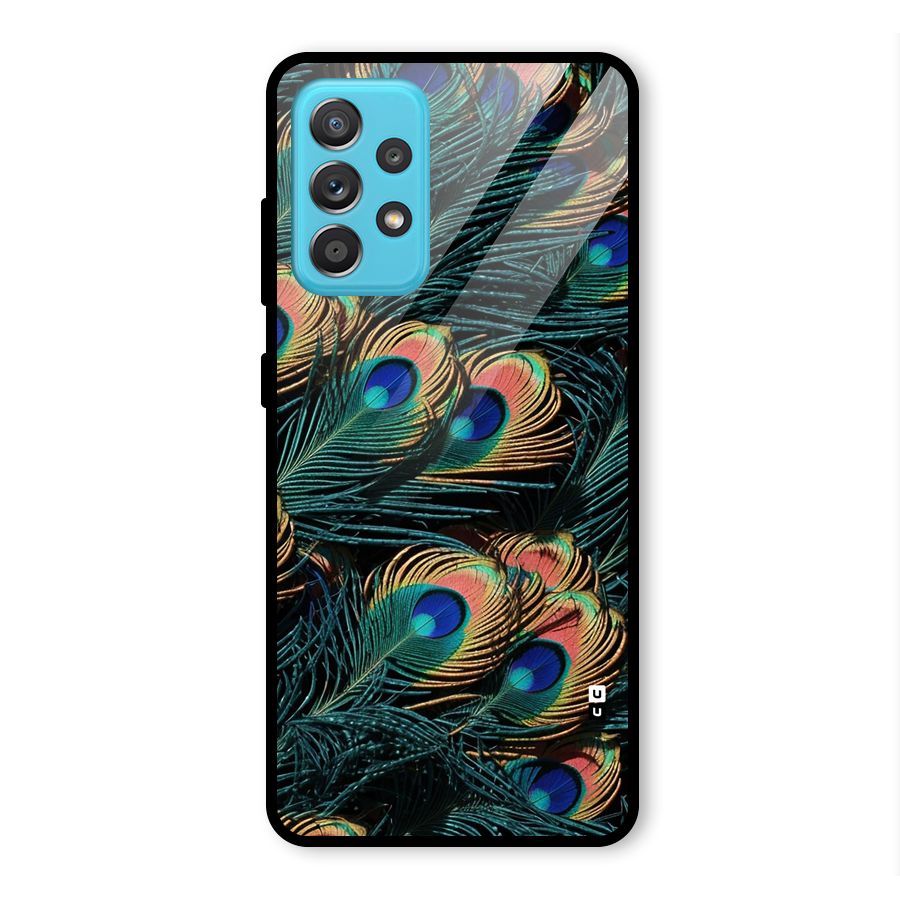 Peacock Feather Art Glass Back Case for Galaxy A52