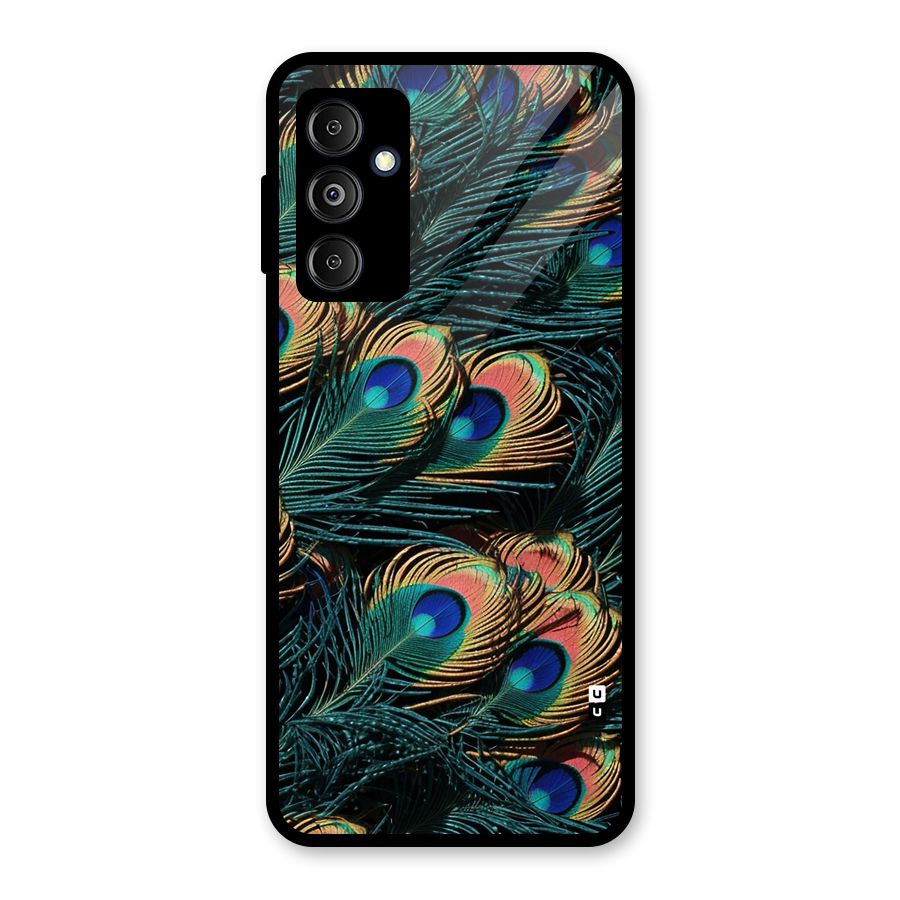 Peacock Feather Art Glass Back Case for Galaxy M14 5G