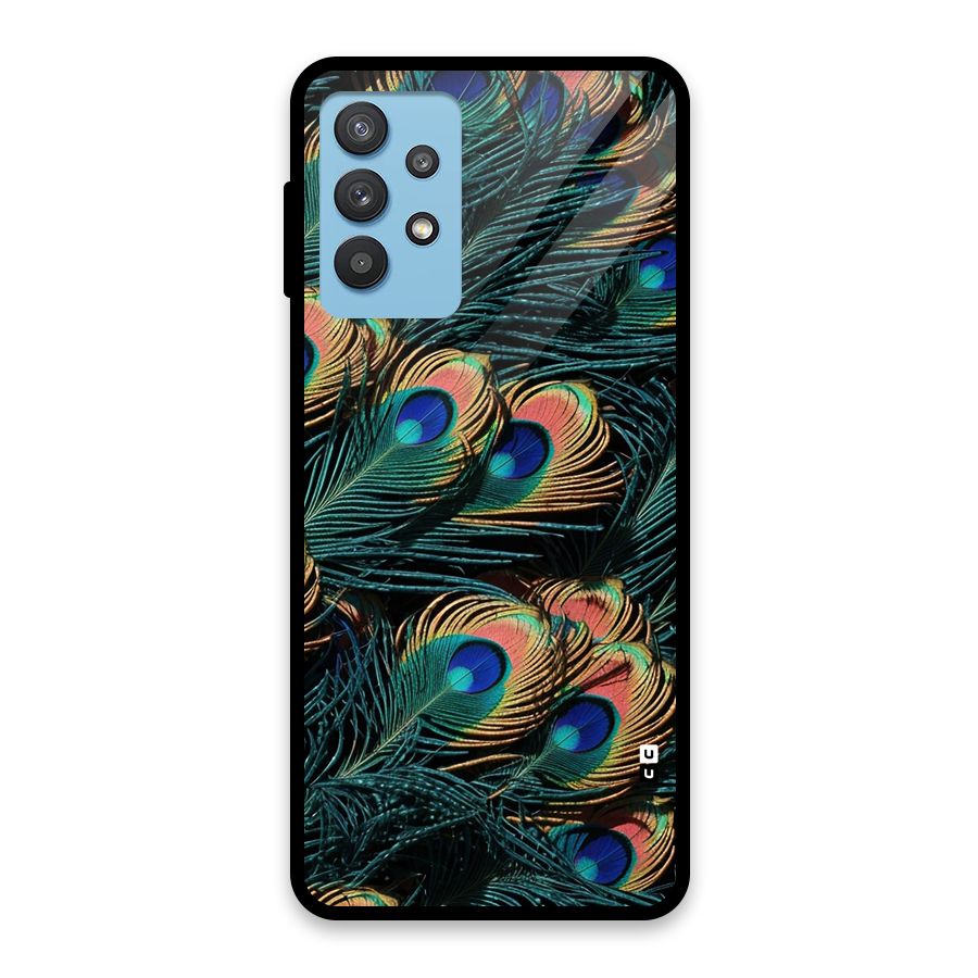 Peacock Feather Art Glass Back Case for Galaxy M32 5G
