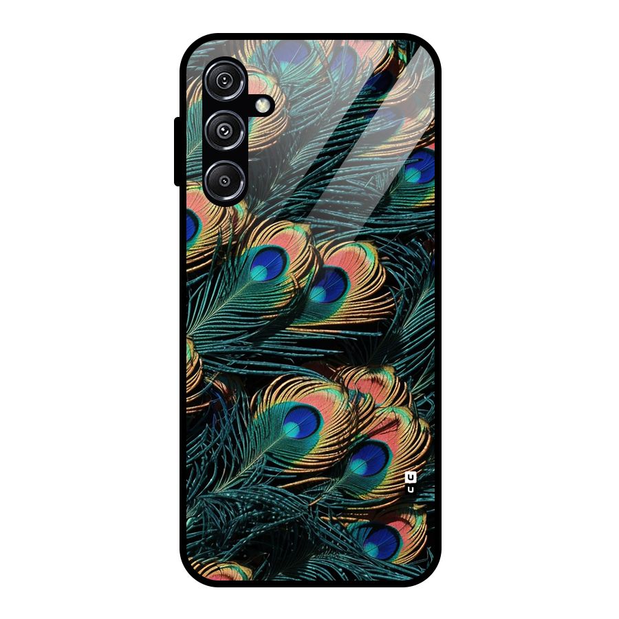 Peacock Feather Art Glass Back Case for Galaxy M34 5G
