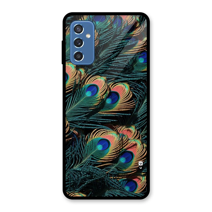 Peacock Feather Art Glass Back Case for Galaxy M52 5G