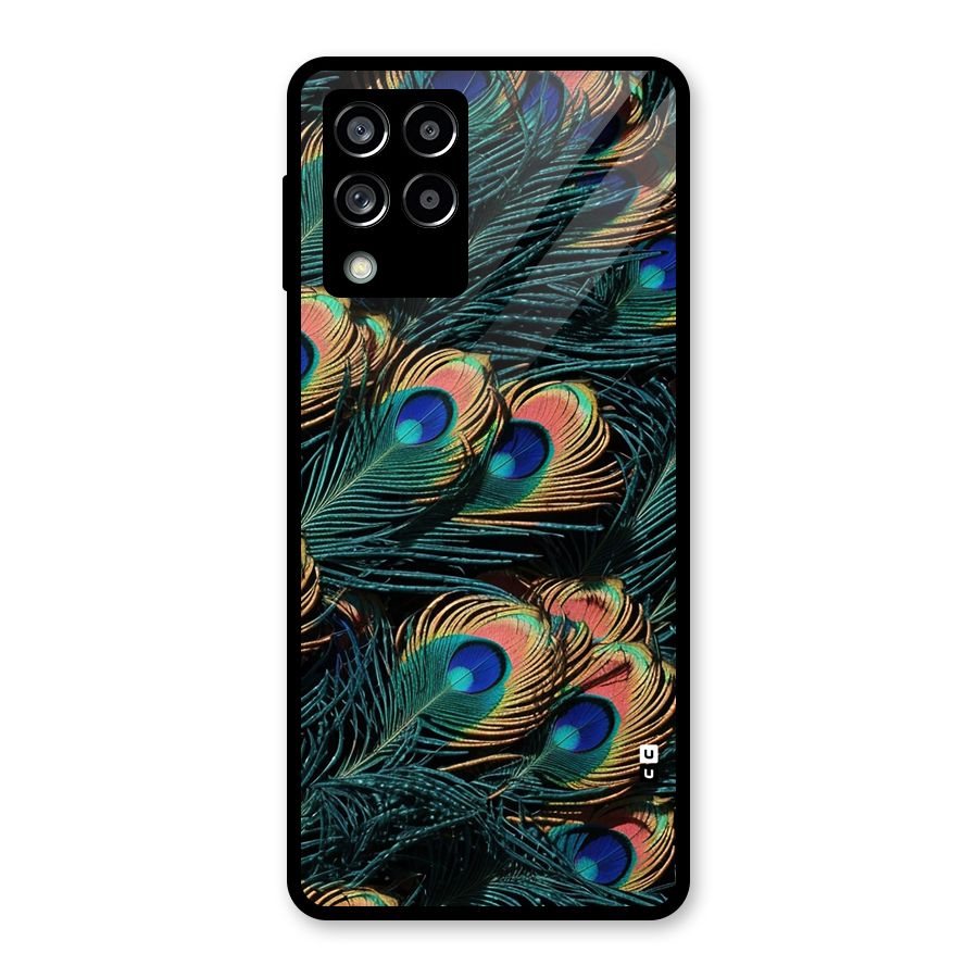 Peacock Feather Art Glass Back Case for Galaxy M53 5G