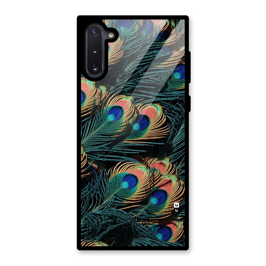 Peacock Feather Art Glass Back Case for Galaxy Note 10