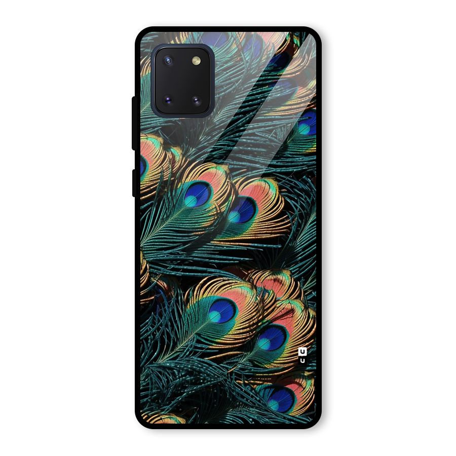 Peacock Feather Art Glass Back Case for Galaxy Note 10 Lite