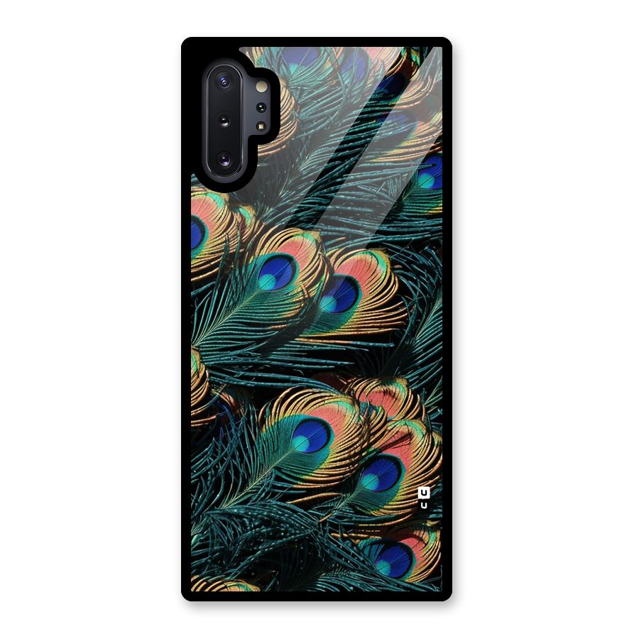 Peacock Feather Art Glass Back Case for Galaxy Note 10 Plus