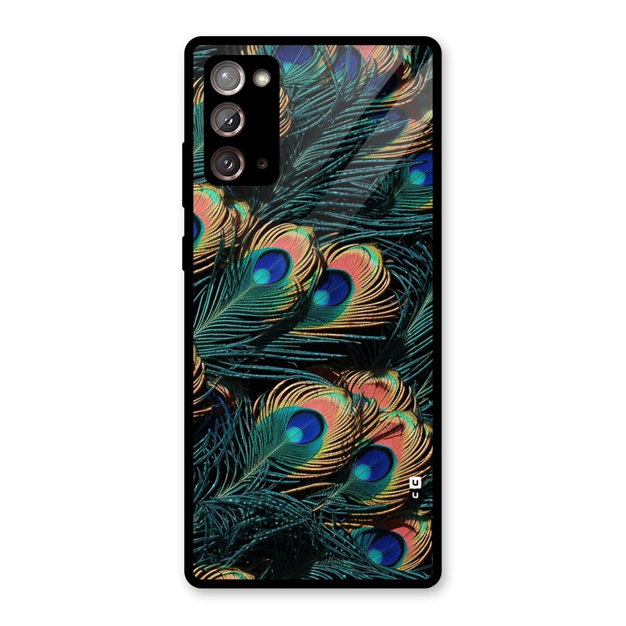 Peacock Feather Art Glass Back Case for Galaxy Note 20