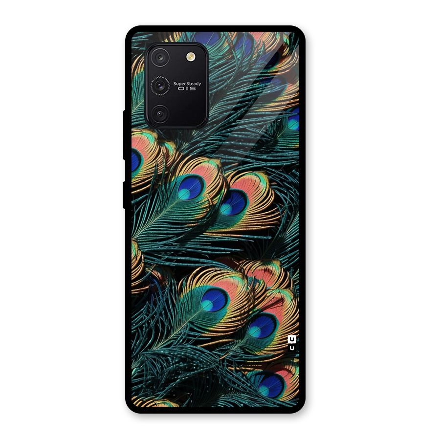 Peacock Feather Art Glass Back Case for Galaxy S10 Lite