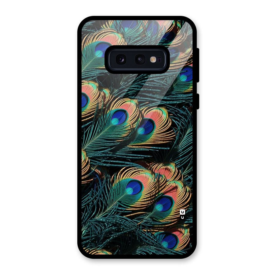 Peacock Feather Art Glass Back Case for Galaxy S10e