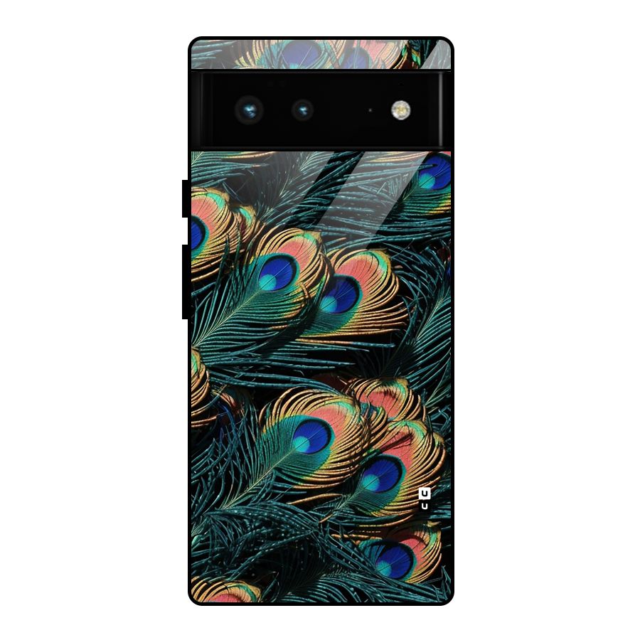 Peacock Feather Art Glass Back Case for Google Pixel 6