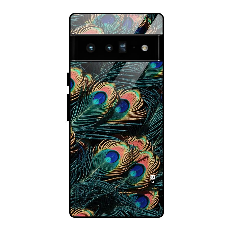 Peacock Feather Art Glass Back Case for Google Pixel 6 Pro
