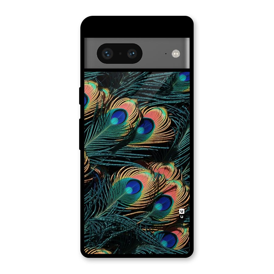 Peacock Feather Art Glass Back Case for Google Pixel 7