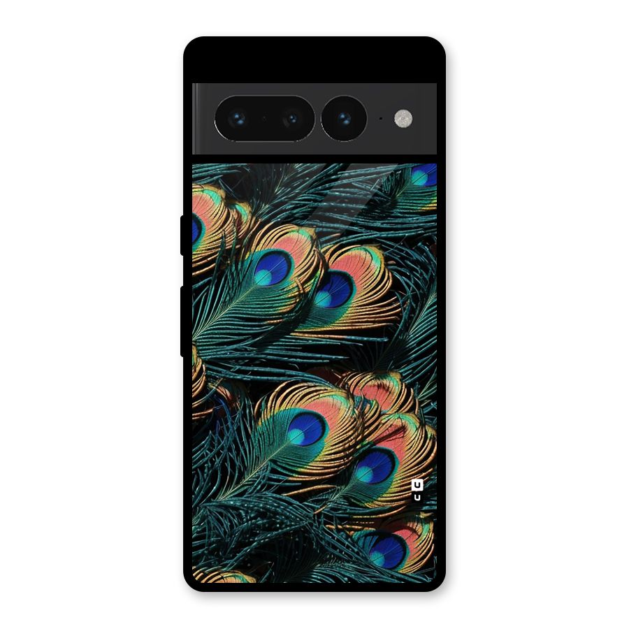 Peacock Feather Art Glass Back Case for Google Pixel 7 Pro