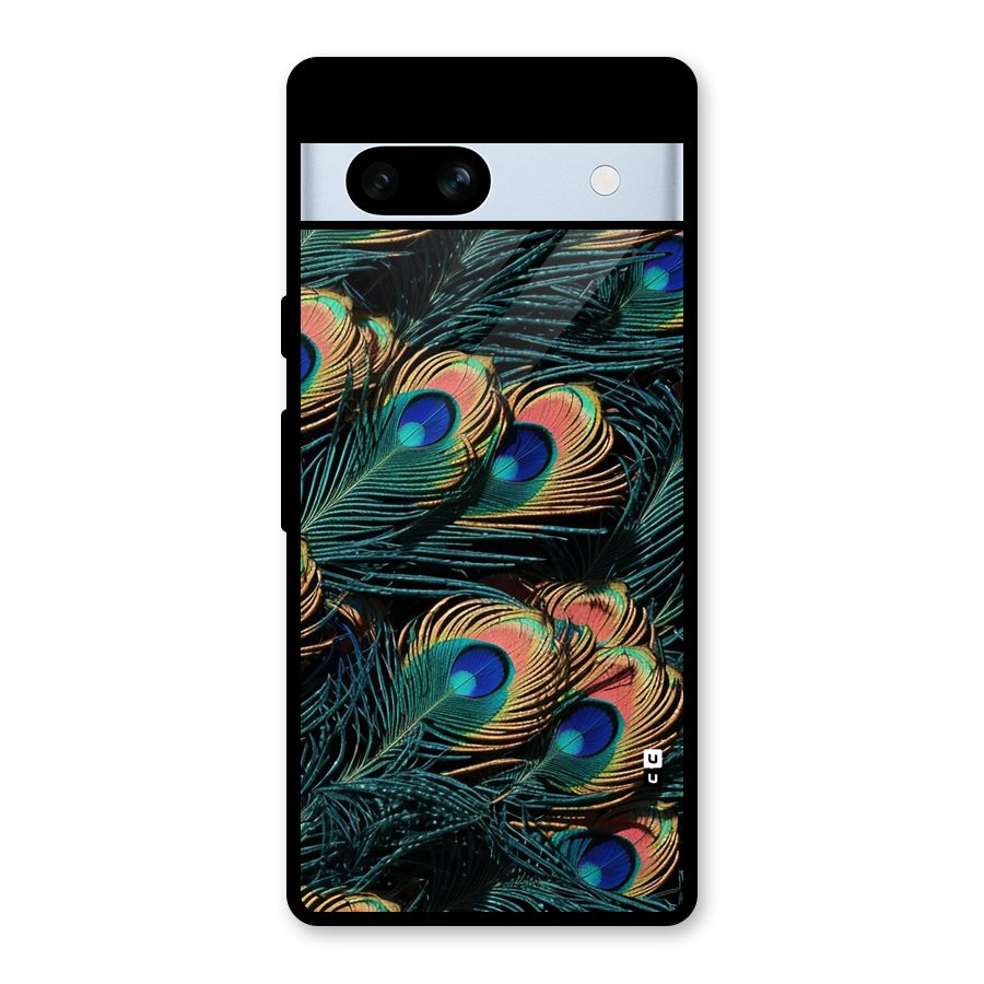Peacock Feather Art Glass Back Case for Google Pixel 7a