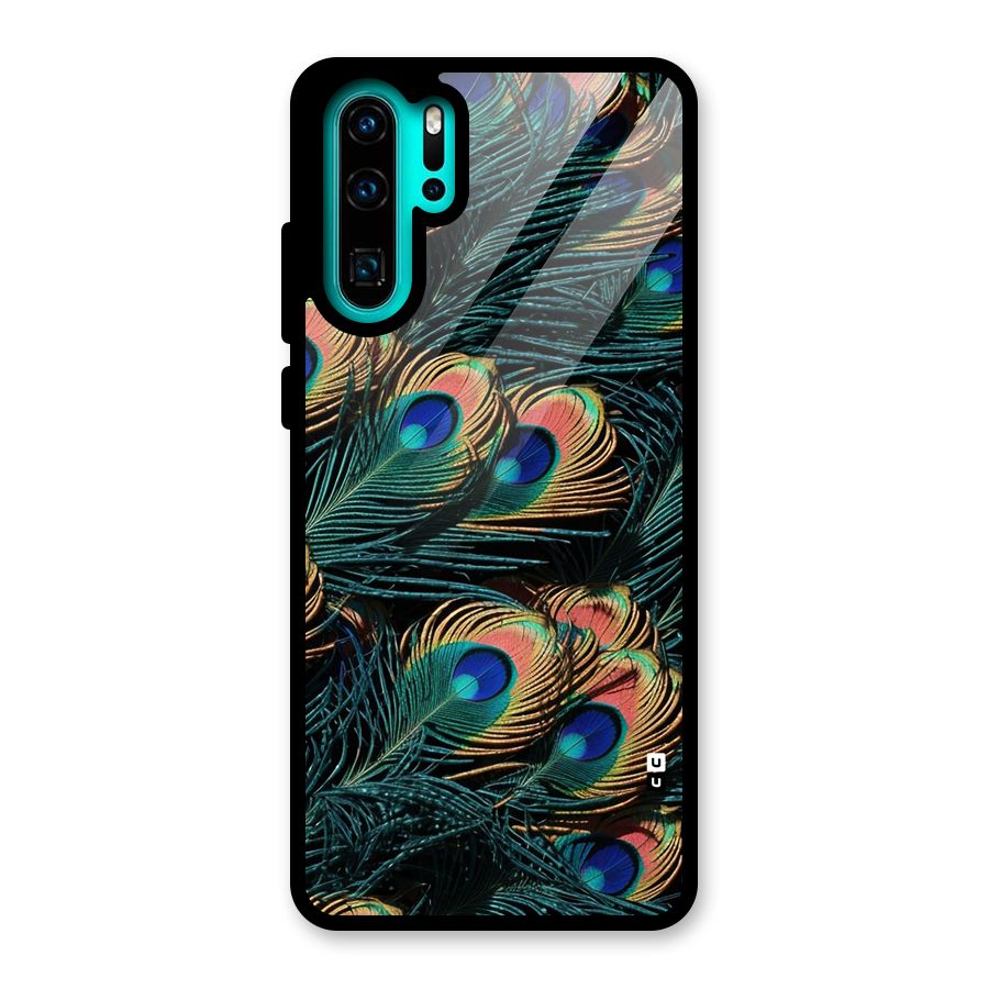 Peacock Feather Art Glass Back Case for Huawei P30 Pro