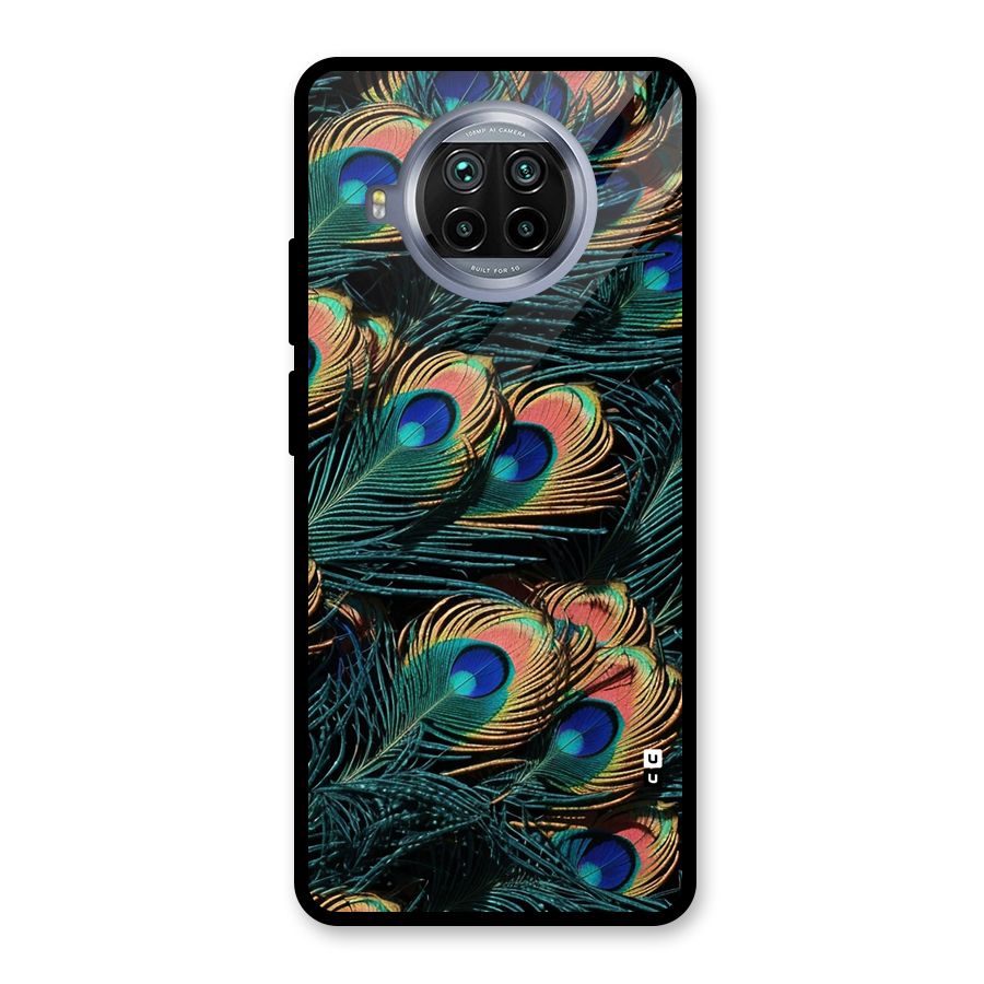 Peacock Feather Art Glass Back Case for Mi 10i