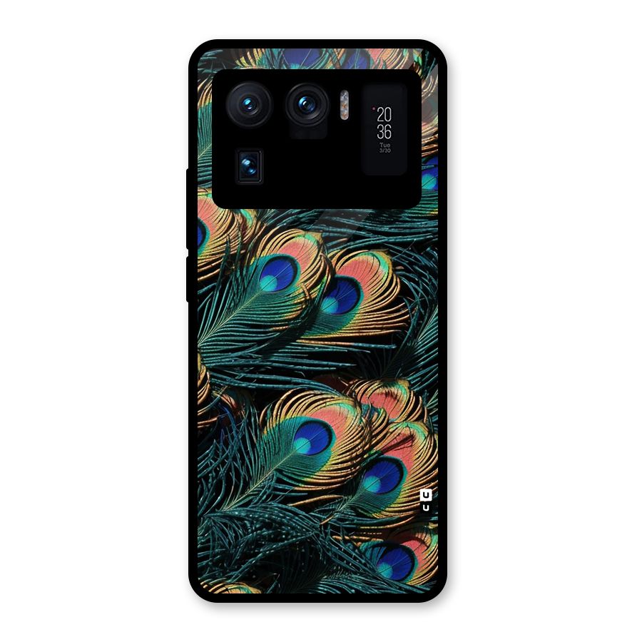 Peacock Feather Art Glass Back Case for Mi 11 Ultra