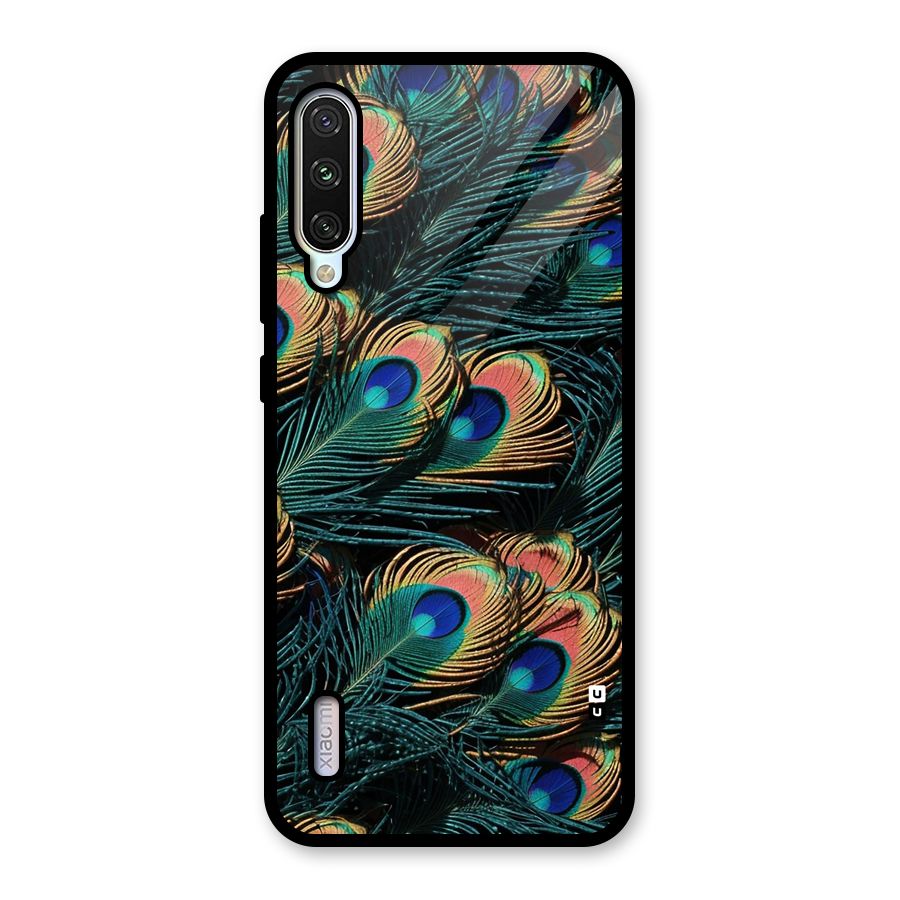 Peacock Feather Art Glass Back Case for Mi A3