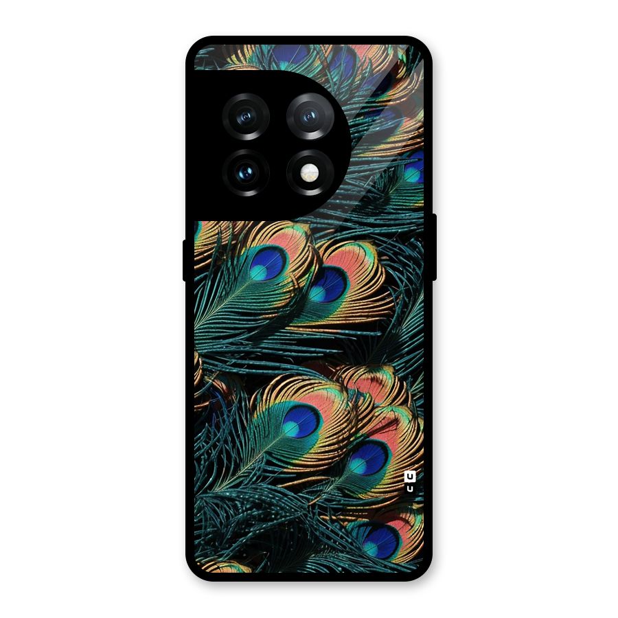 Peacock Feather Art Glass Back Case for OnePlus 11