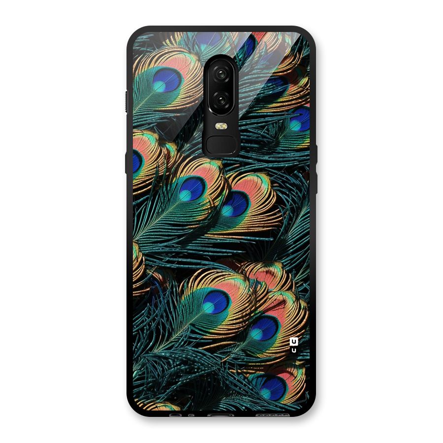 Peacock Feather Art Glass Back Case for OnePlus 6