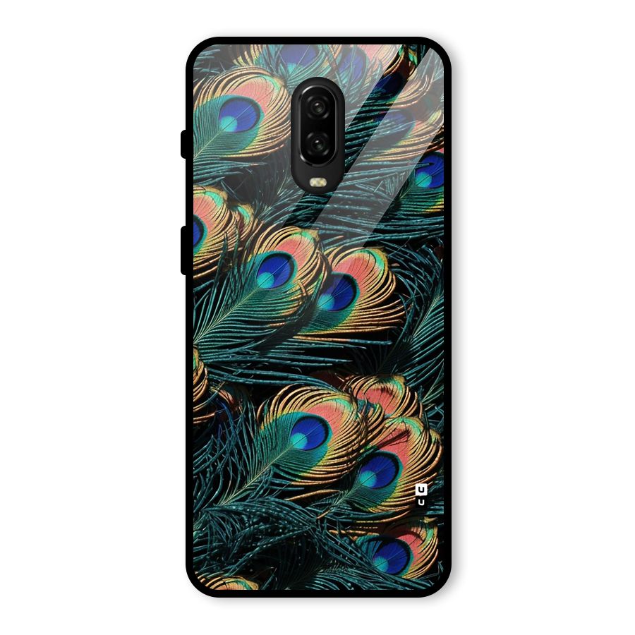 Peacock Feather Art Glass Back Case for OnePlus 6T