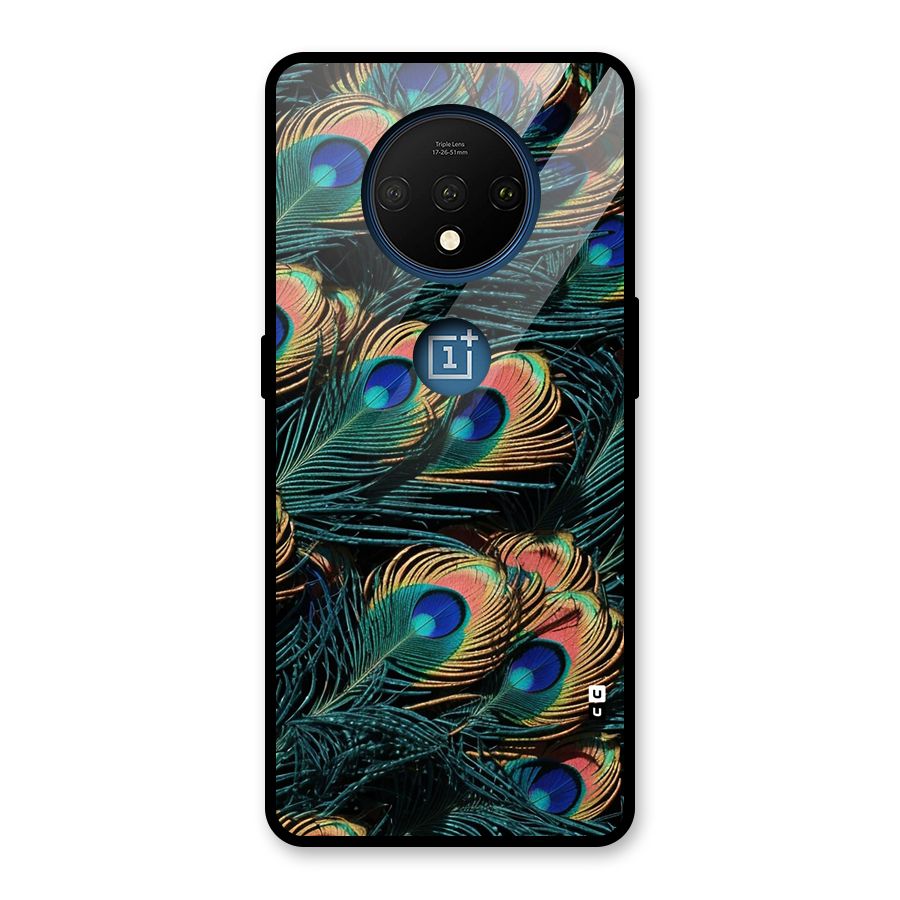 Peacock Feather Art Glass Back Case for OnePlus 7T