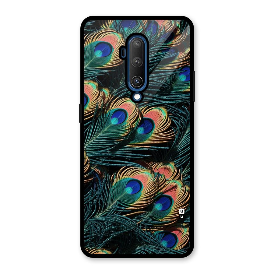 Peacock Feather Art Glass Back Case for OnePlus 7T Pro