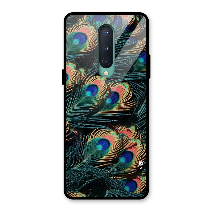 Peacock Feather Art Glass Back Case for OnePlus 8