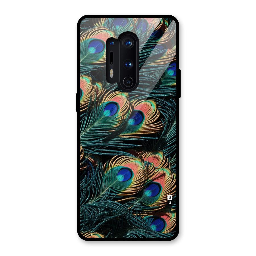 Peacock Feather Art Glass Back Case for OnePlus 8 Pro