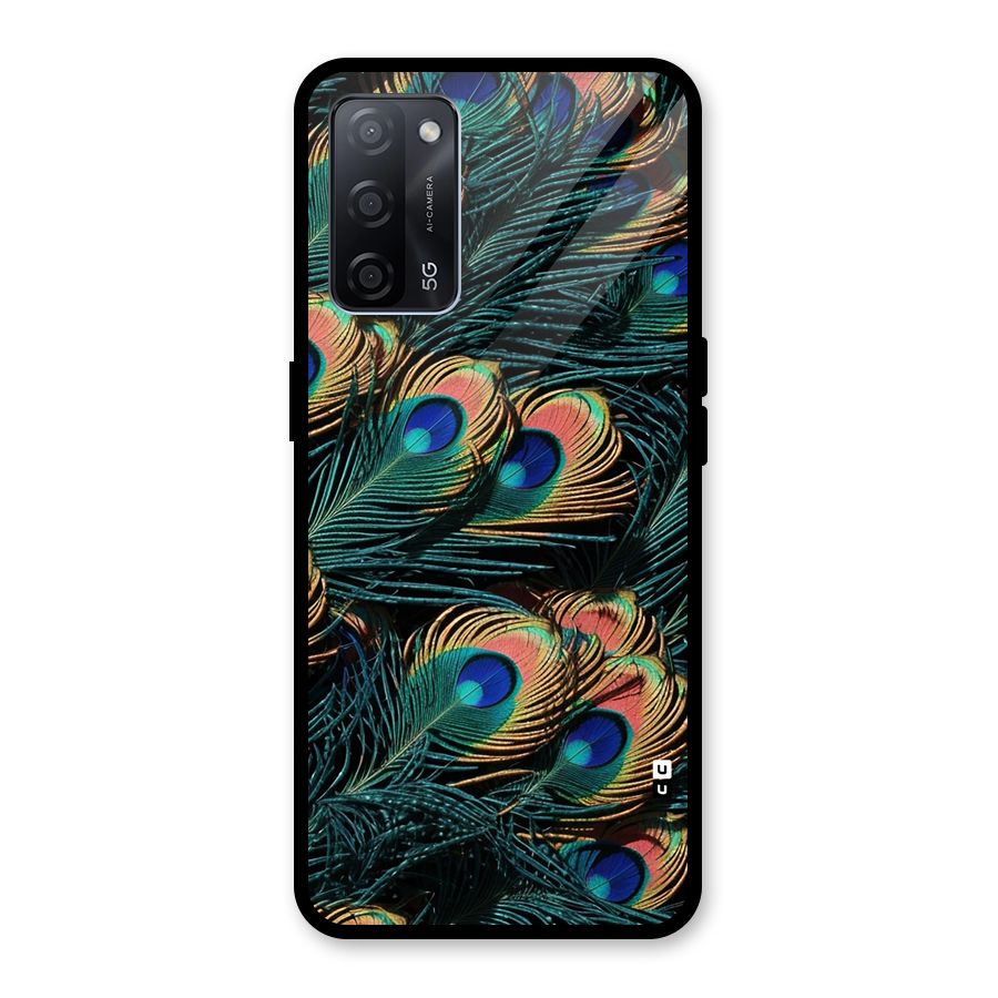 Peacock Feather Art Glass Back Case for Oppo A53s 5G