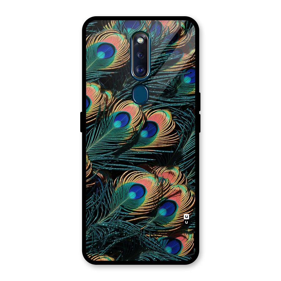 Peacock Feather Art Glass Back Case for Oppo F11 Pro