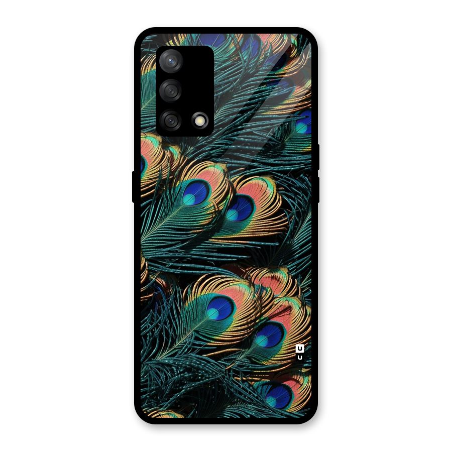 Peacock Feather Art Glass Back Case for Oppo F19