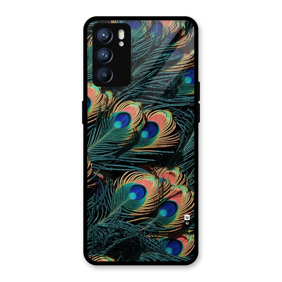 Peacock Feather Art Glass Back Case for Oppo Reno6 5G