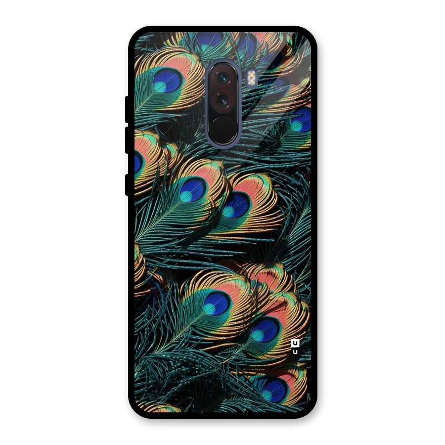Peacock Feather Art Glass Back Case for Poco F1