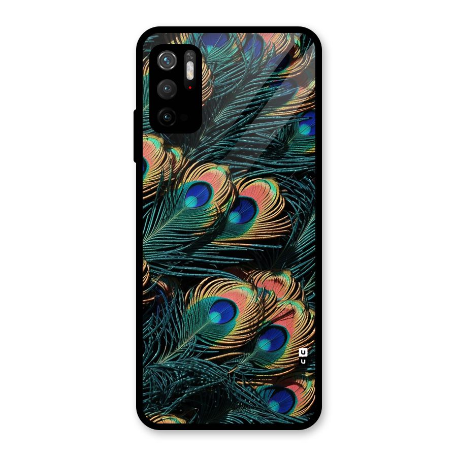 Peacock Feather Art Glass Back Case for Poco M3 Pro 5G